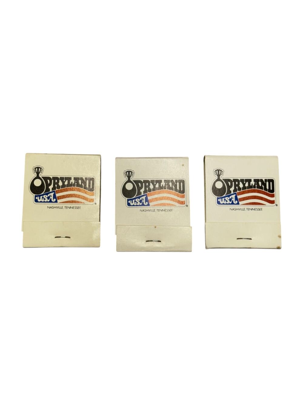 Opryland USA Nashville Vintage Matchbooks Set of 3 Unused Souvenir